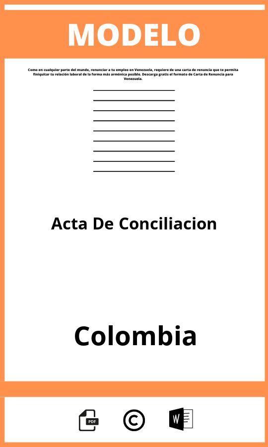 Modelo De Acta De Conciliacion