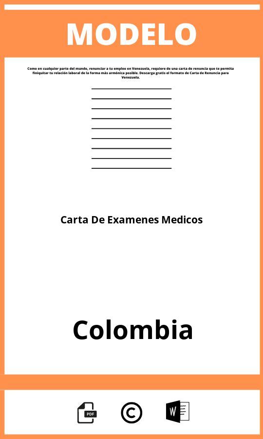 Modelo De Carta De Examenes Medicos