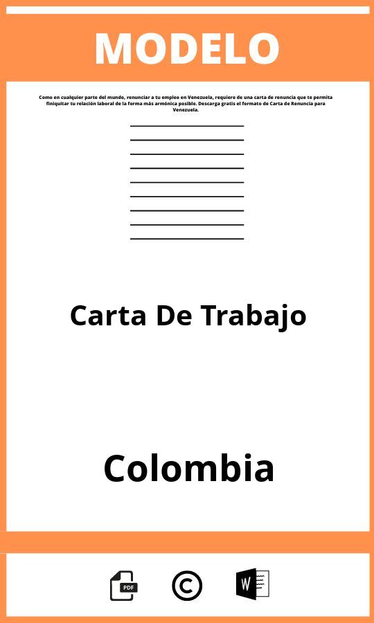 Modelo De Carta De Trabajo