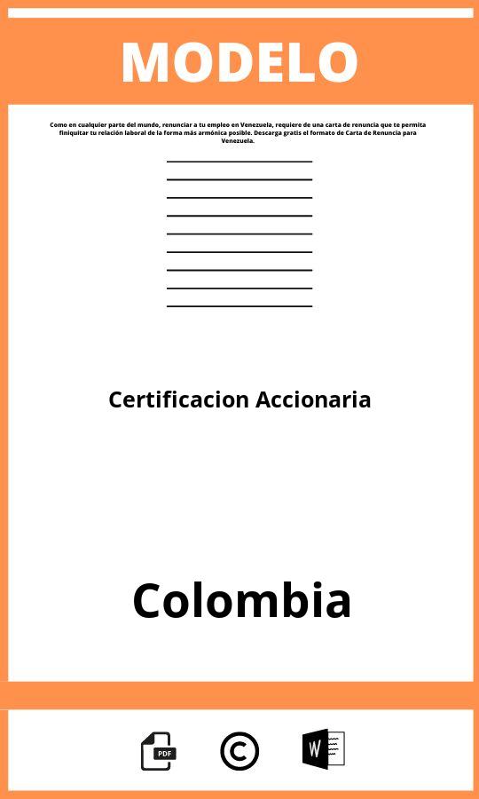 Modelo De Certificacion Accionaria