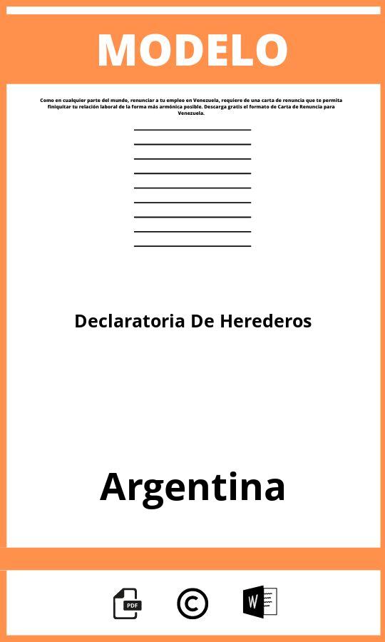 Modelo De Declaratoria De Herederos