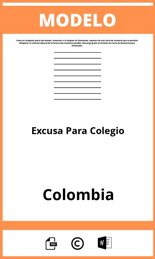 Modelo De Excusa Para Colegio