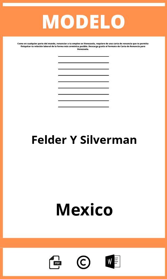 Modelo De Felder Y Silverman