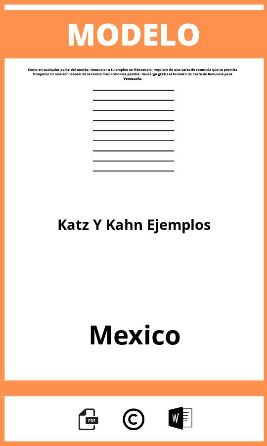 Modelo De Katz Y Kahn Ejemplos