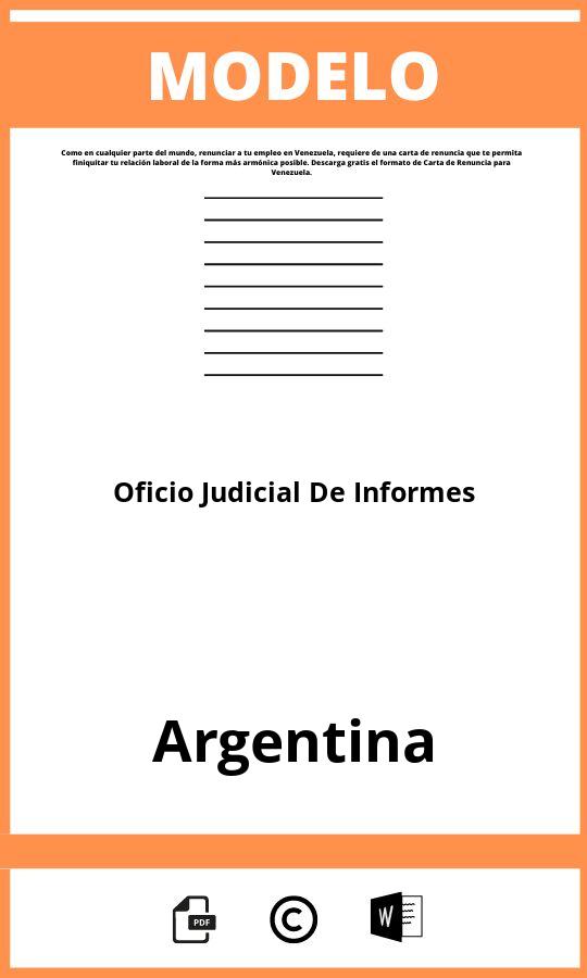 Modelo De Oficio Judicial De Informes