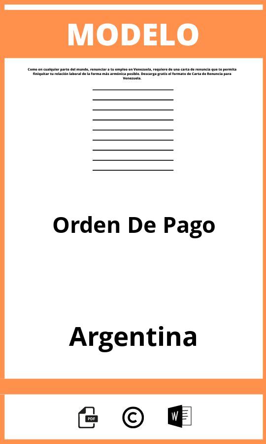 Modelo De Orden De Pago