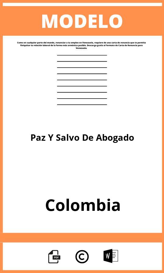 Modelo De Paz Y Salvo De Abogado