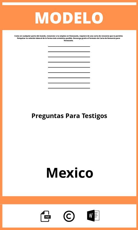 Modelo De Preguntas Para Testigos