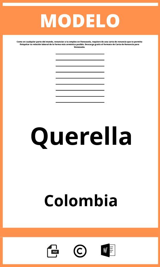 Modelo De Querella En Colombia