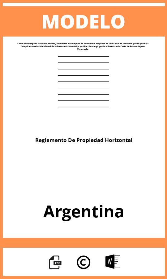 Modelo De Reglamento De Propiedad Horizontal Argentina