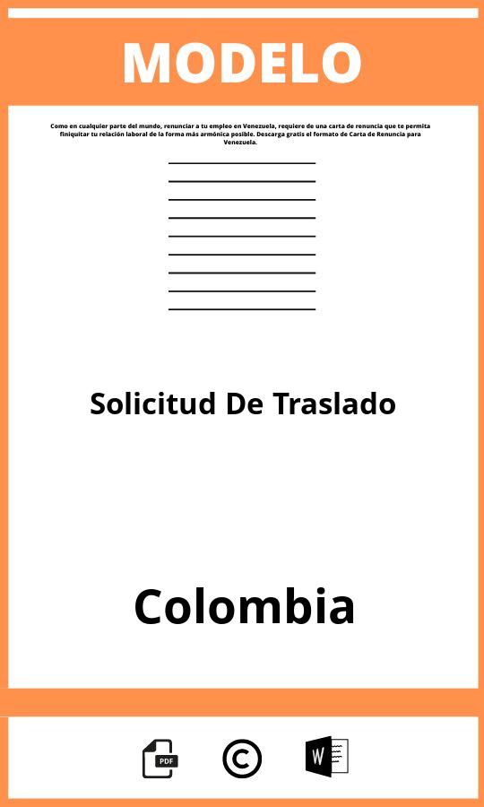 Modelo De Solicitud De Traslado