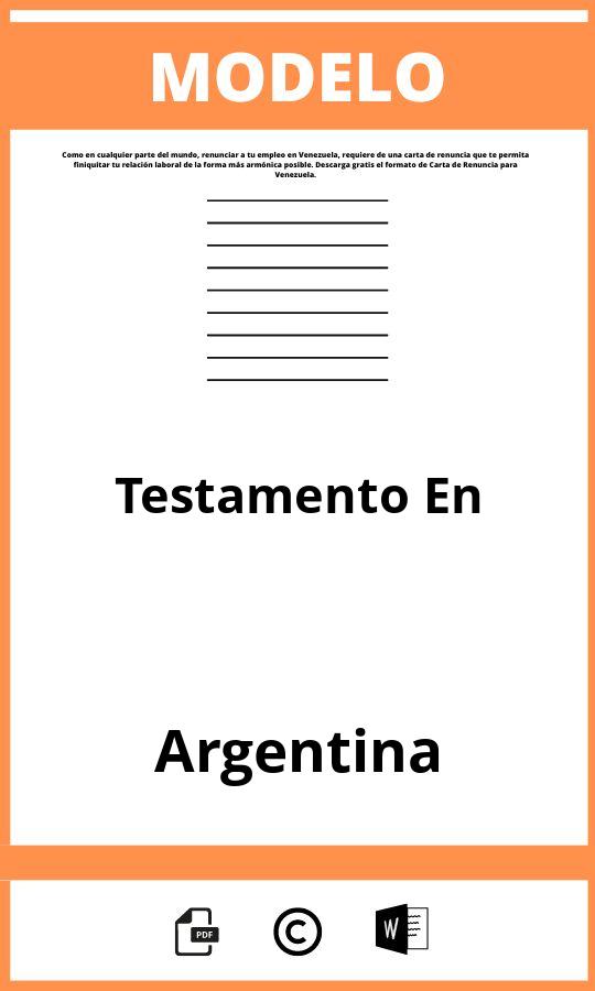 Modelo De Testamento En Argentina